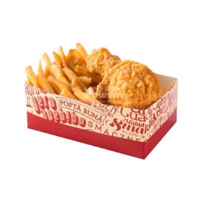 box with deep fried chicken