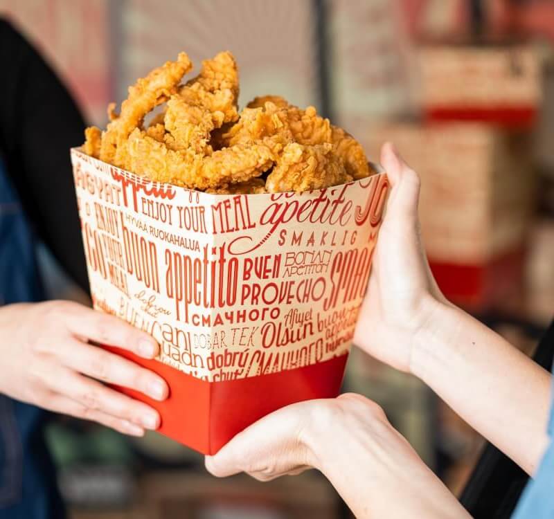 large size chicken bucket packaging