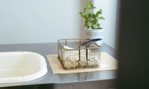 Catering bench used in breading