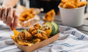 strips - breaded chicken breaded chicken - strips as a snack