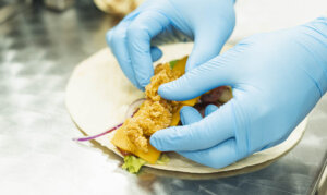 chicken pieces in coating