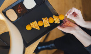 hot and cold chicken snacks snacks made from chicken prepared for a party