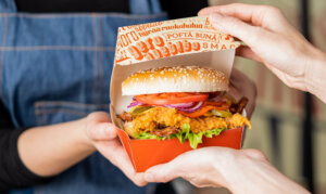 Chicken in a burger Crispy chicken in burger