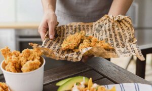 Breading system for American-style crispy chicken A ready-made breading system
