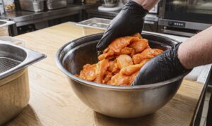 Marinating chicken with Holly Powder marinade How to bread chicken step by step using a ready-made breading system