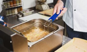 American-style breaded chicken What can you add to breading to make it crispy?